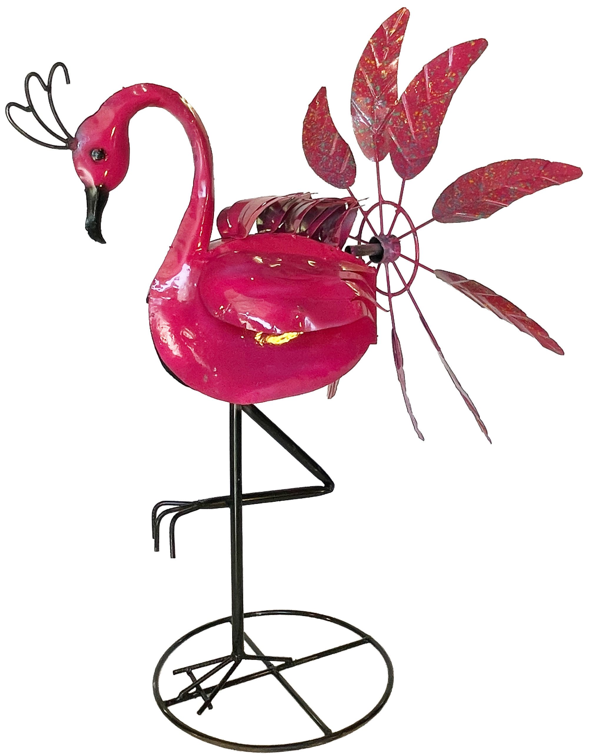 Flaming Spinner metal yard decor