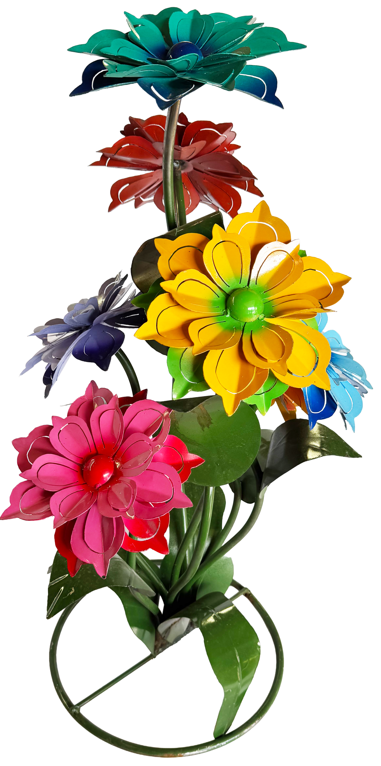 Dahlia Flowers metal yard decor