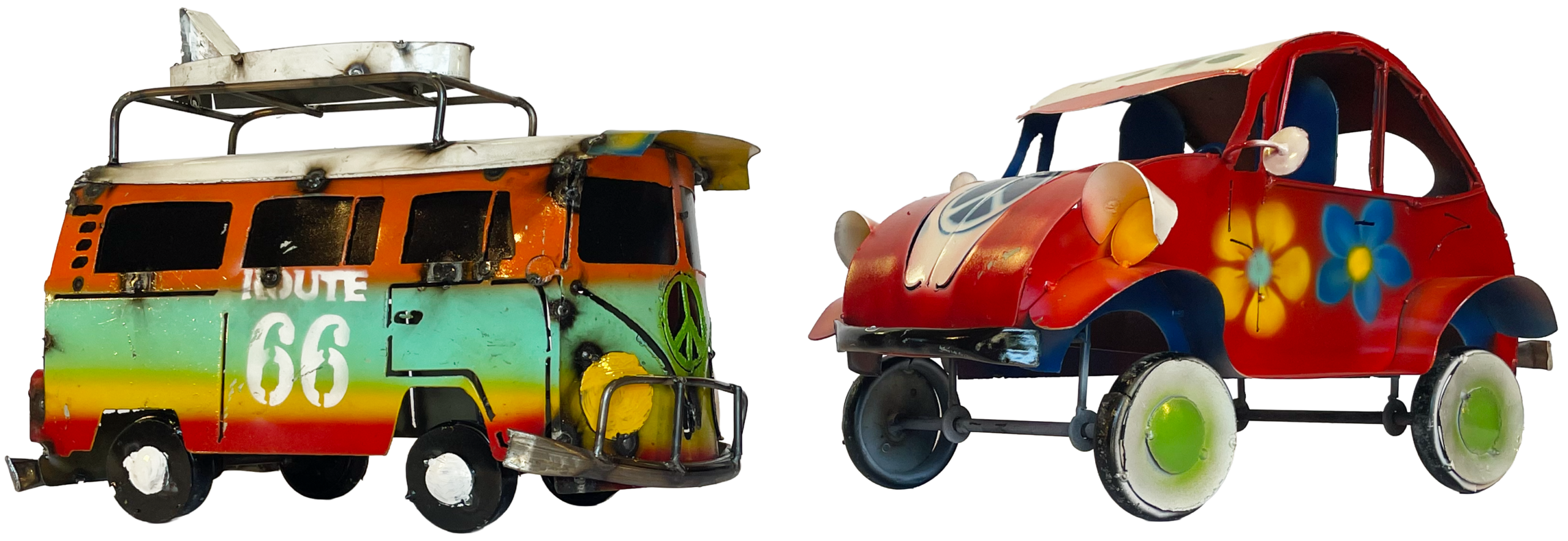 Volkswagen beetle and van stake metal yard decor