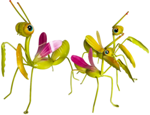 Praying mantis metal yard decor