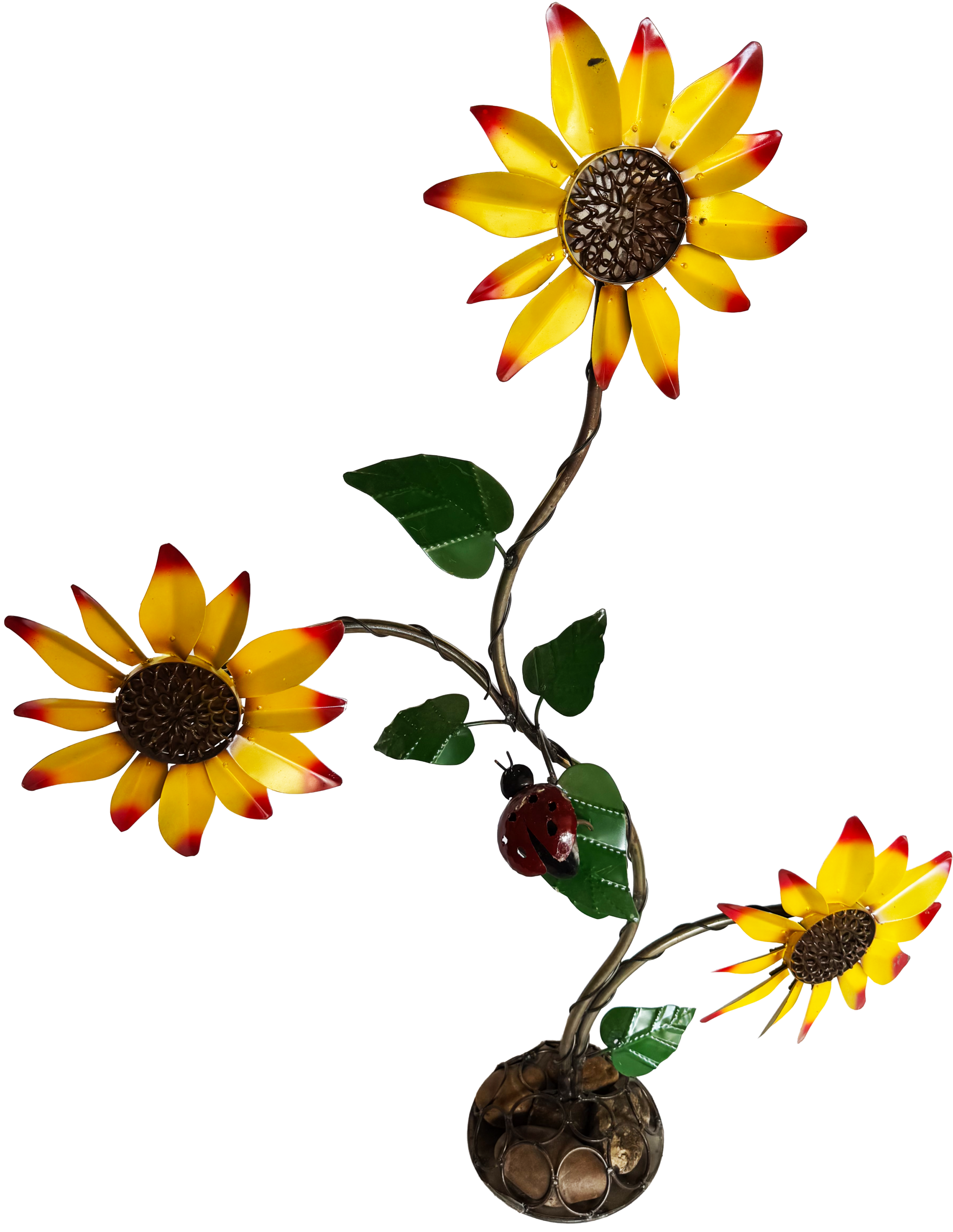 Sunflower spinner metal yard decor